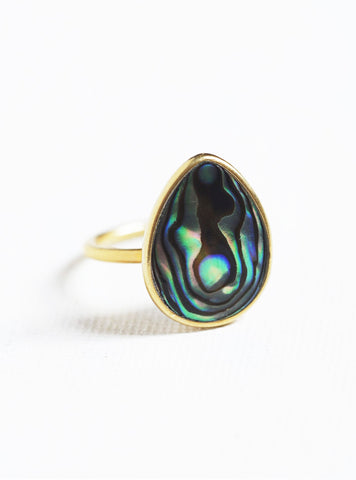 Abalone Teardrop Ring