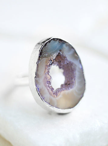 Agate Silver Ring