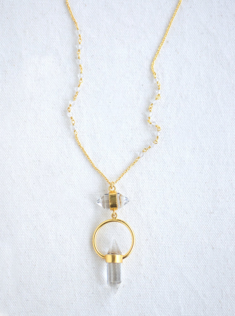 Agate Single Crystal Necklace