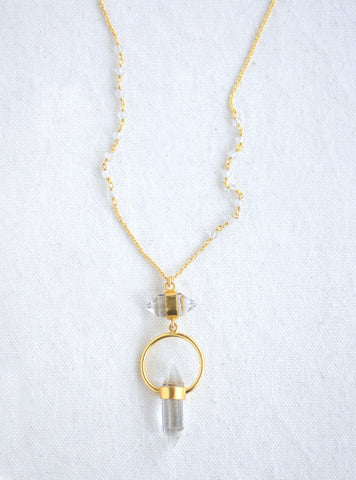 Agate Single Crystal Necklace